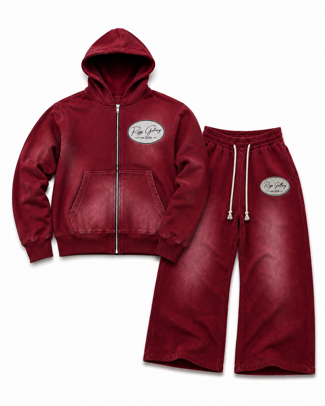 (PREORDER)RAYS GALLERY:ACID WASHED EMBROIDERY LOGO SWEATSUIT